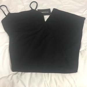 Black Midi Spaghetti Strap Dress